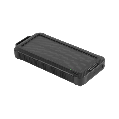 Nešiojamas įkroviklis - akumuliatorius su saulės baterija 10000mAh su bevieliu įkrovikliu 5W Lightning 8pin + USB C + microUSB Kruger&Matz
